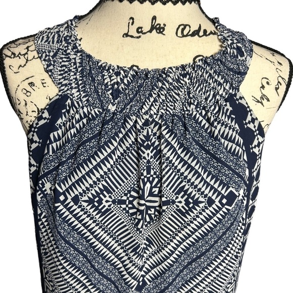 Just Taylor size 6 sleeveless shift dress blue and white - Picture 3 of 10